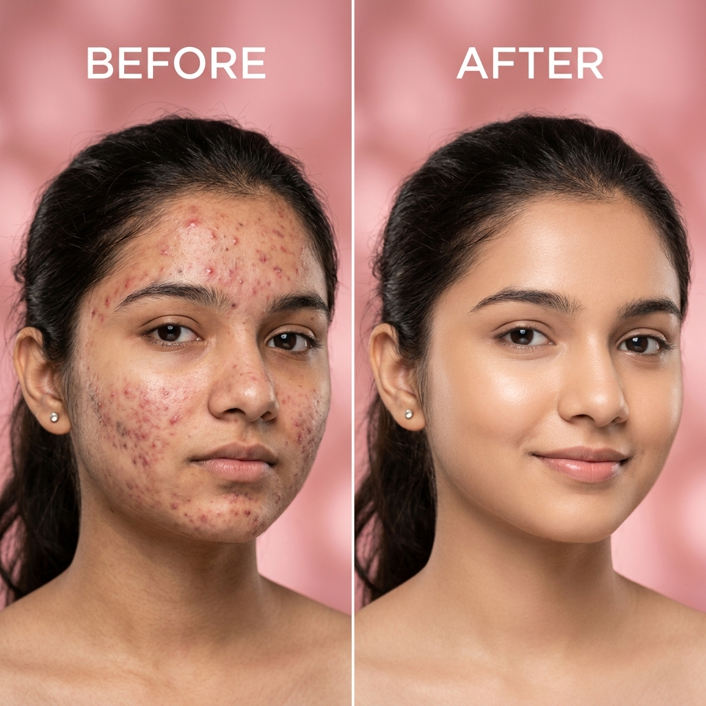 Adolescent Acne Before and After Transformation - Riya, 15